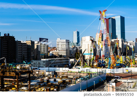 Tokyo redevelopment Development work around Takanawa Gateway Station Mita direction 2022.11 a-2 High saturation contrast 96995550