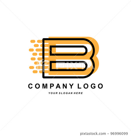 Letter B logo, Vector icon Alphabet, illustration of the company's initial brand design, screen printing 96996099