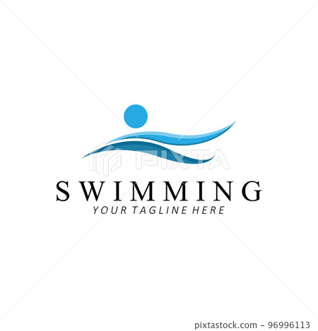 Swimming Logo Design, Athletics Olympic Competition Icon Vector 96996113