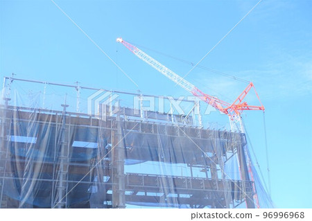Large construction site with tower cranes 96996968