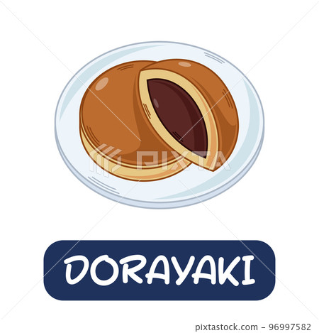 cartoon dorayaki, japanese food vector isolated on white background 96997582