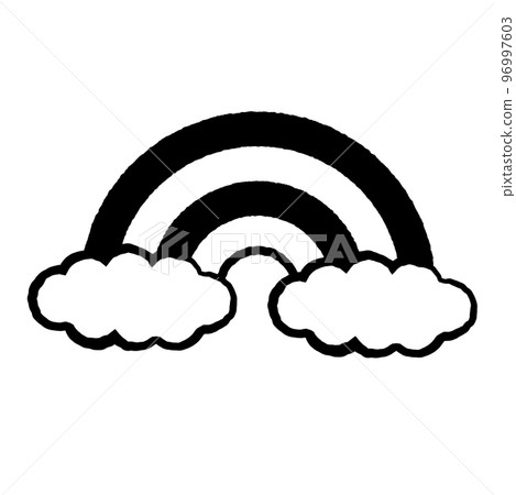 Cloud and rainbow simple icon illustration Cloud and rainbow simple icon illustration 96997603
