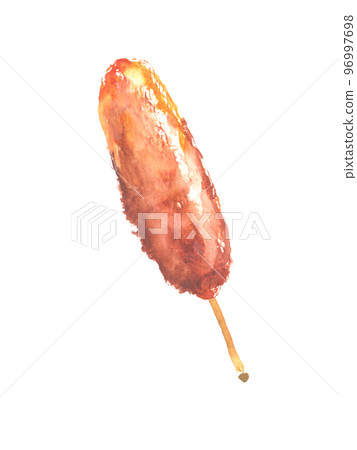 水彩畫的月牙串的插圖 96997698