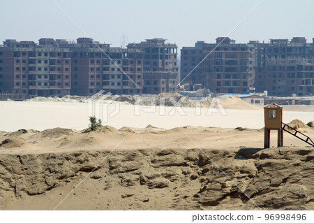 Residential buildings in the desert along the Suez Canal Residential buildings in the desert along the Suez Canal 96998496