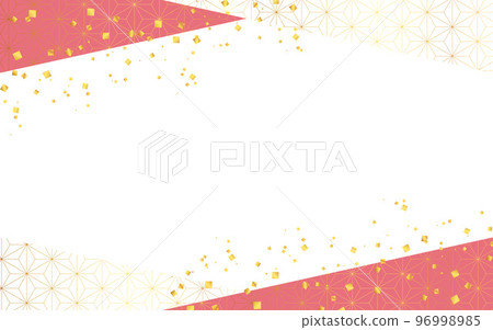 Japanese background spring red white confetti hemp leaves 96998985