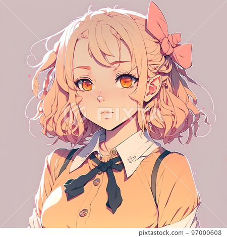 A girl who smiles slightly looking at this "AI generated image" A girl who smiles slightly looking at this "AI generated image" 97000608