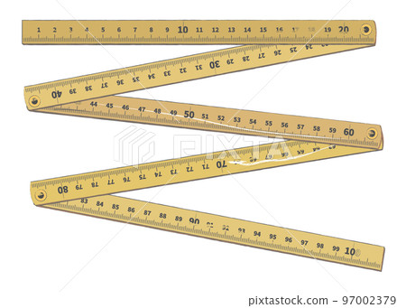 Folding ruler Antique wooden ruler Illustration of ruler Folding ruler Antique wooden ruler Illustration of ruler 97002379