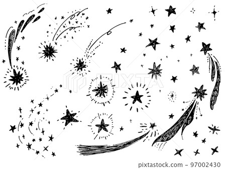 手繪筆劃流星圖 97002430