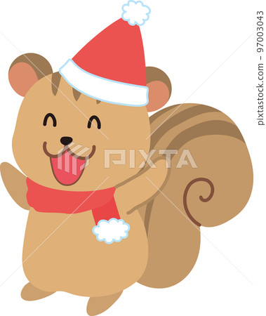 戴著聖誕帽的松鼠 97003043
