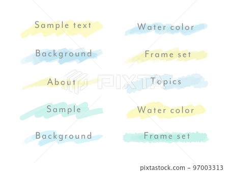 一組水彩筆觸、框架、手繪、畫筆、裝飾品、裝飾、水彩、畫筆的背景插圖 97003313