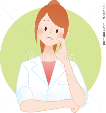 Long hair, thinking, worrying, troubled, female... - Stock Illustration  [97003849] - PIXTA