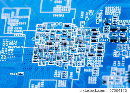 Abstract,close up of Mainboard Electronic background. (logic board,cpu motherboard,circuit,system board,mobo) 97004150