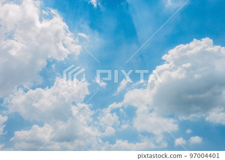 Panoramic view of clear blue sky and clouds, clouds with background. 97004401