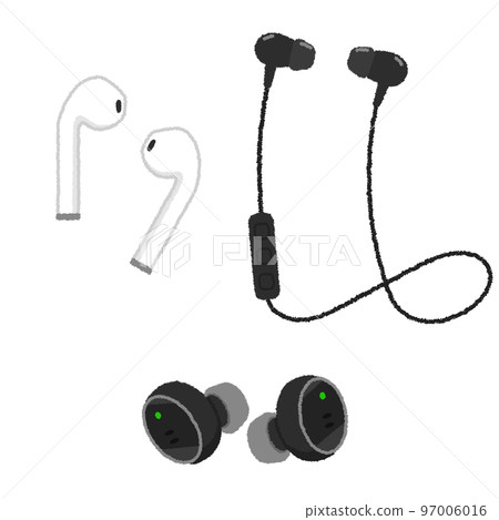 Illustration of wireless earphone Illustration of wireless earphone 97006016