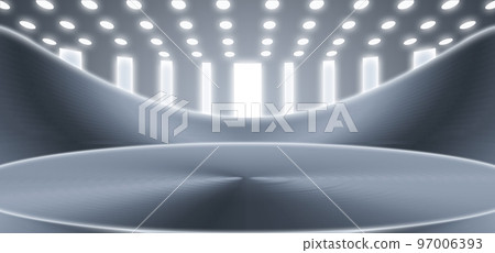 3D渲染金屬銀質感展示展覽未來科技空間感背景 97006393