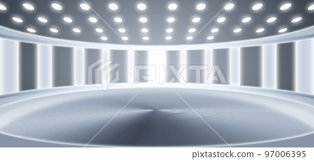 3D渲染金屬銀質感展示展覽未來科技空間感背景 97006395