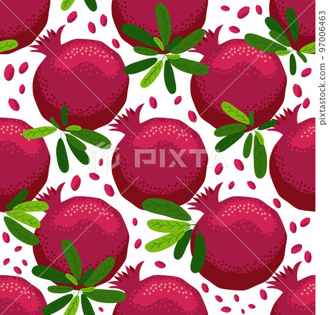 Seamless pattern with pomegranates. Decorative patterns of the pomegranate fruit 97006463