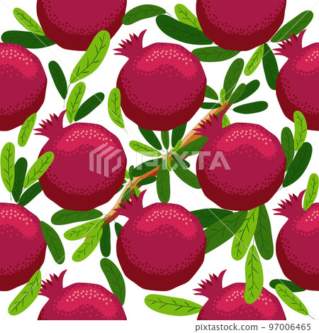 Seamless pattern with pomegranates. Decorative patterns of the pomegranate fruit 97006465