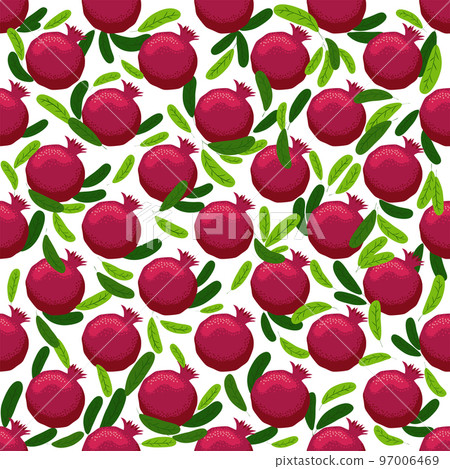 Seamless pattern with pomegranates. Decorative patterns of the pomegranate fruit 97006469