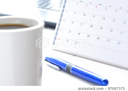 image of calendar and coffee mug image of calendar and coffee mug 97007373