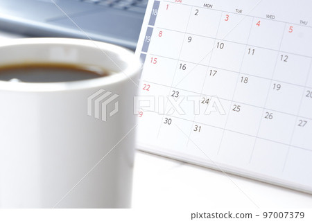 image of calendar and coffee mug image of calendar and coffee mug 97007379