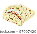 Indian food kulcha, Kulcha Indian Bread, Vector Illustration 97007420