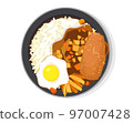 Japanese curry, Japanese food curry with rice Vector illustration 97007428