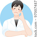 Think Worried Worried Male doctor and nurse White coat teacher Researcher etc. 97007487