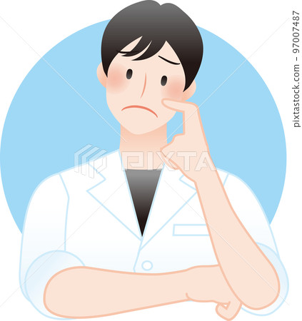 Think Worried Worried Male doctor and nurse White coat teacher Researcher etc. Think Worried Worried Male doctor and nurse White coat teacher Researcher etc. 97007487