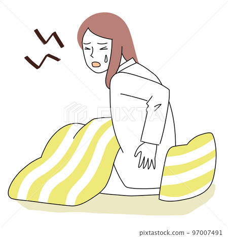 A woman who wakes up with back pain A woman who wakes up with back pain 97007491