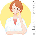 Short hair Think Worried Worry Female doctor and nurse White coat teacher Researcher etc. 97007703