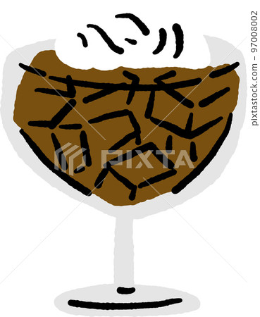 Coffee Jelly Japanese dessert Hand drawn color Illustration  Coffee Jelly Japanese dessert Hand drawn color Illustration  97008002