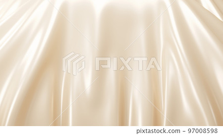Glossy beige cloth. Background image used for cosmetics. 97008598