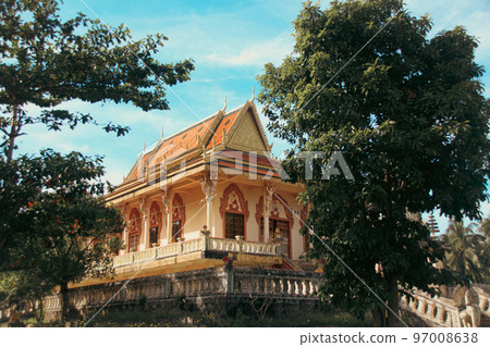 A Cambodian Wat or Budddhist Temple in Koh Sdach Island, Cambodia A Cambodian Wat or Budddhist Temple in Koh Sdach Island, Cambodia 97008638