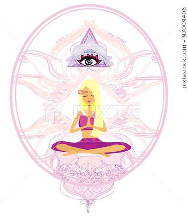 Woman with third eye, psychic supernatural senses 97009406