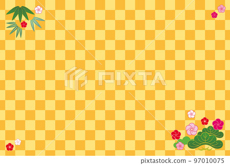 Lattice pattern and bamboo and plum frame Lattice pattern and bamboo and plum frame 97010075