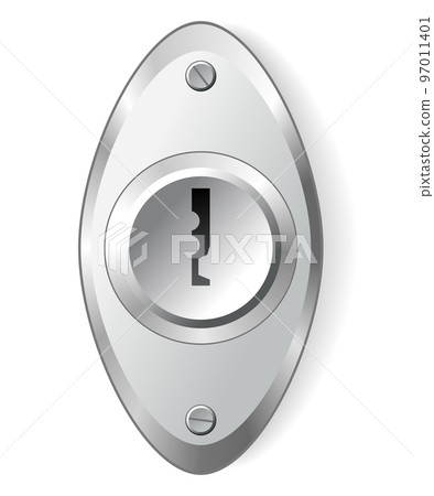 Silver padlock with keyhole isolated on white Vector Image