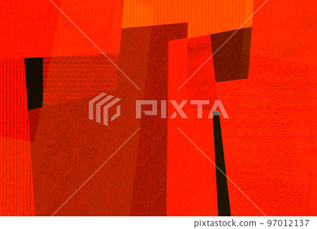 Angular collage-like color plane composition of red and orange variations Angular collage-like color plane composition of red and orange variations 97012137