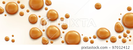 Drops of caramel sauce, toffee cream or syrup 97012412