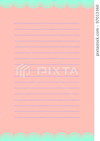 Light purple bordered pink stationery with a pale emerald green lace border Light purple bordered pink stationery with a pale emerald green lace border 97013360