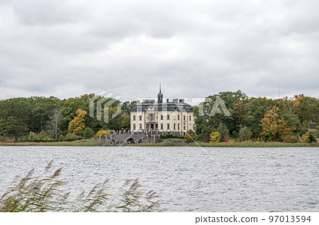 View of famous Swedish 16 th century Gripsholm castle located in Mariefred Sodermanland Sweden View of famous Swedish 16 th century Gripsholm castle located in Mariefred Sodermanland Sweden 97013594