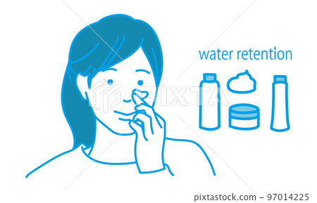 Asian woman applying cream on face 97014225