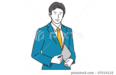 Asian businessman standing with a smile 97014228