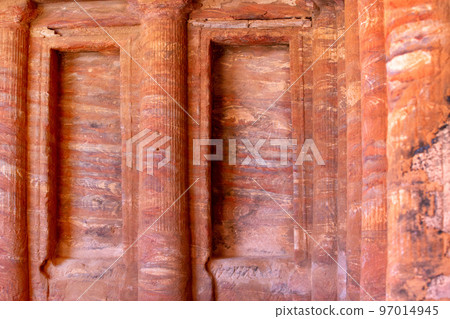 Colored Triclinium in the ancient city Petra, Jordan 97014945