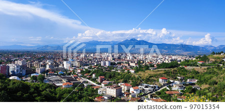 Panoramic view of Shkoder, Albania 97015354