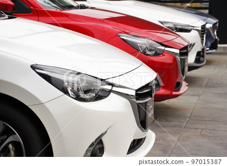 Used car image Cars lined up at dealers Mazda cars Used car image Cars lined up at dealers Mazda cars 97015387