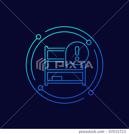 empty inventory, shelves line vector icon 97015723