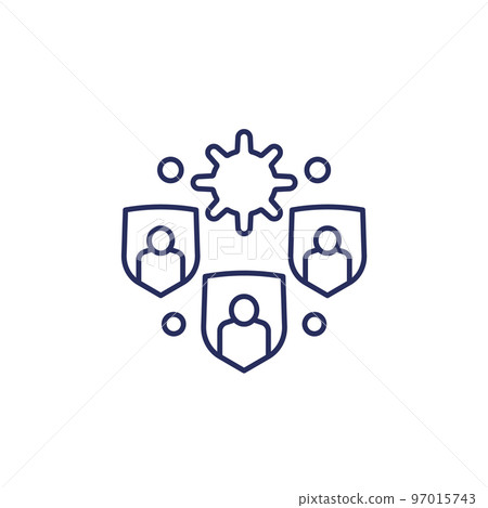 immune population and herd immunity line icon immune population and herd immunity line icon 97015743