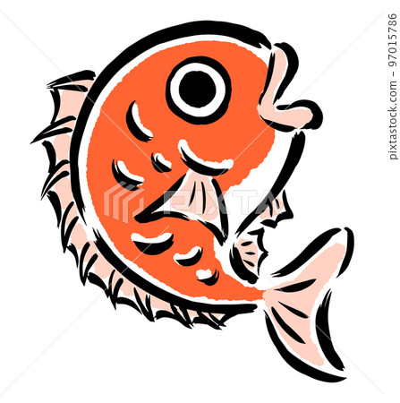 Jumping sea bream Brush stroke illustration 97015786