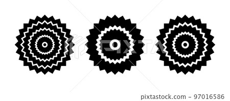 Abstract Decorative Geometric Round Design Elements Set. 97016586